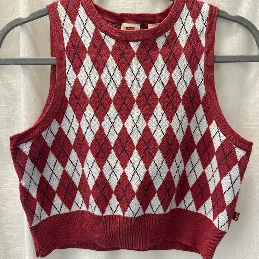 Levi’s Argyle Knit Crop Top